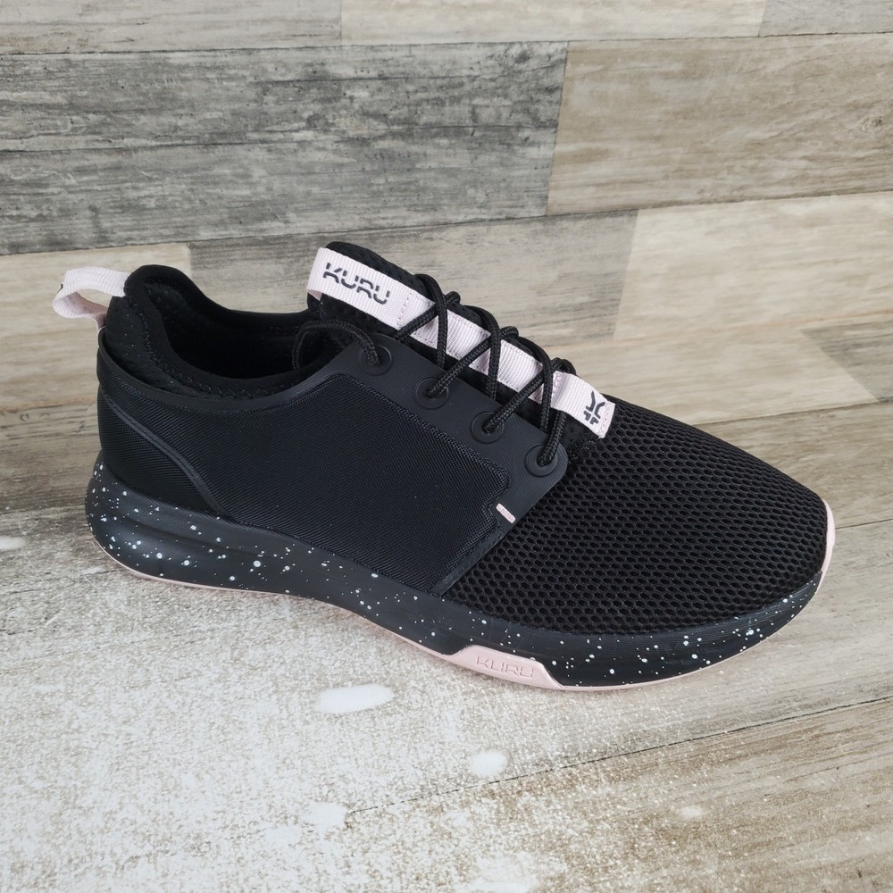 KURU Atom Womens Shoes Sz 10.5 W Running Jet Black Misty Lilac Lace Up Sneakers